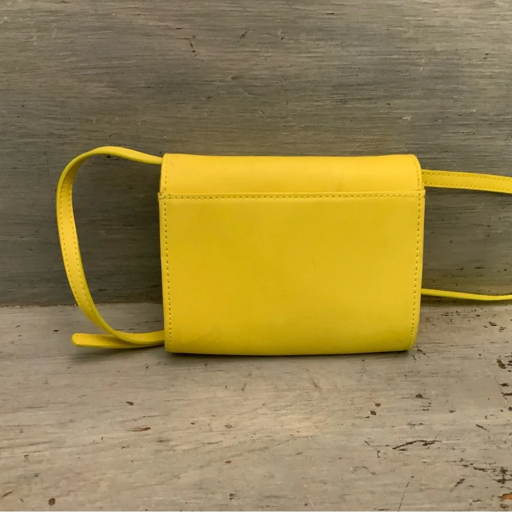 Stella & Dot Nolita Electric Yellow Sidekick Crossbody Bag Purse 6x5x1‎ GC